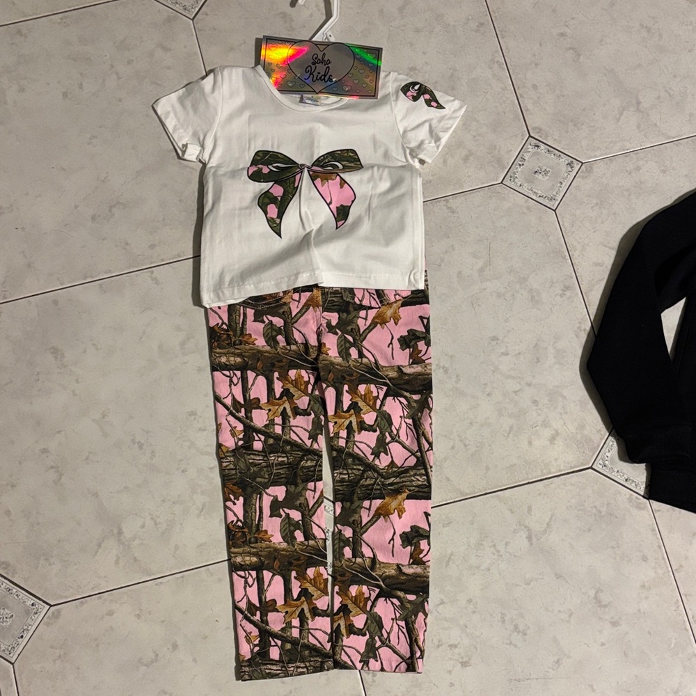 Soho Girls White and Pink Kids Matching Set